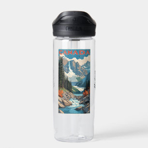 Custom Name Canada Travel Poster Water Bottle
