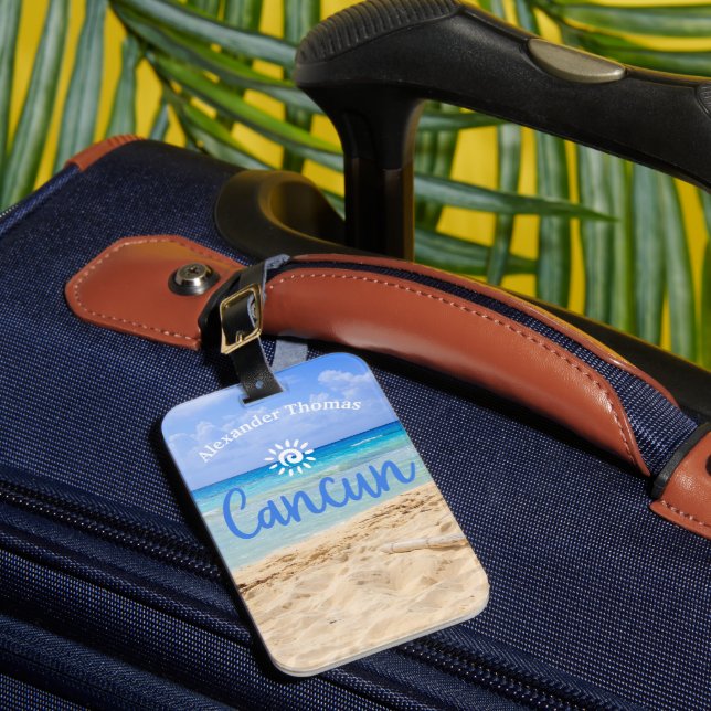 Custom Name Cancun Luggage Tag (Front Insitu 1)