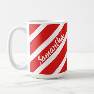 Custom Name Candy Cane Holiday Mug