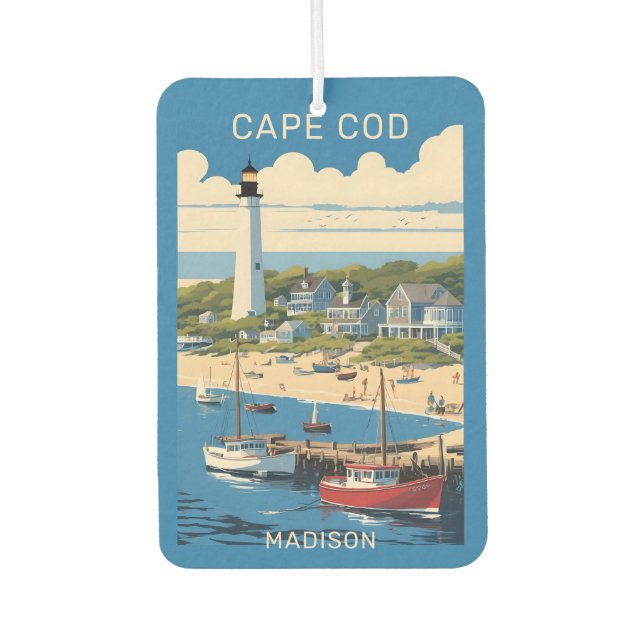 Custom Name Cape Cod Massachusetts Air Freshener (Front)