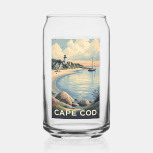 Custom Name Cape Cod Massachusetts Can Glass