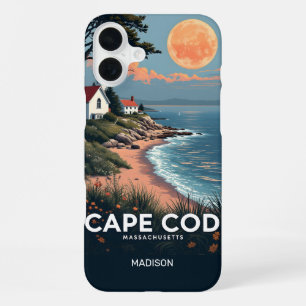 Custom Name Cape Cod Massachusetts iPhone 16 Plus Case