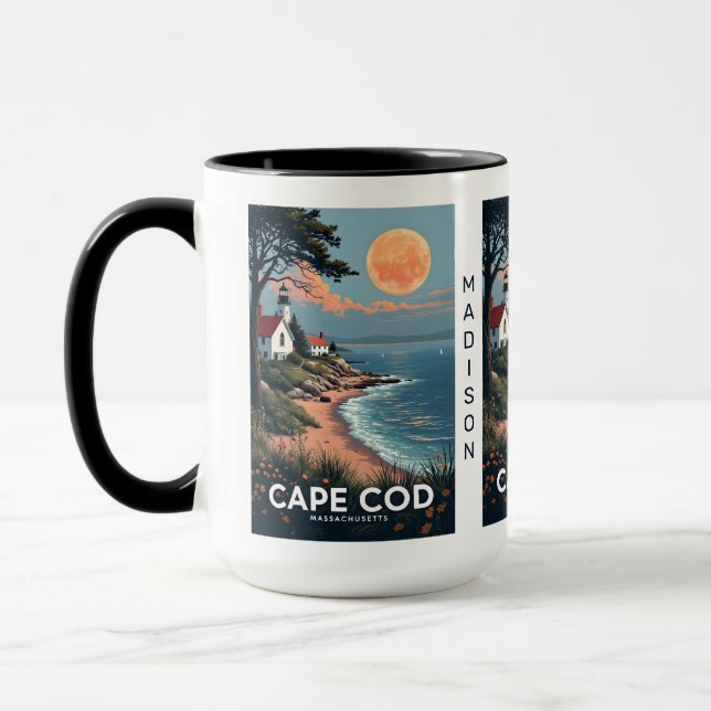 Custom Name Cape Cod Massachusetts Mug (Left)
