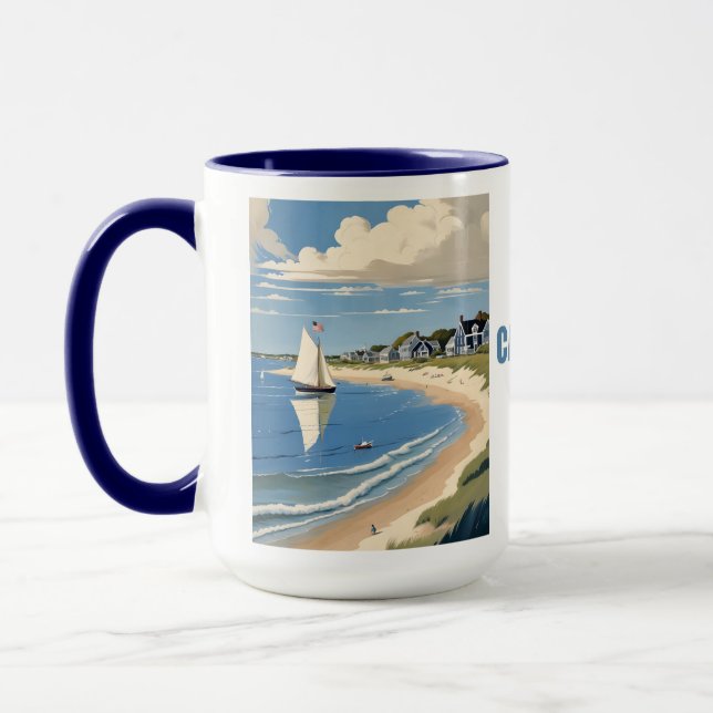 Custom Name Cape Cod Massachusetts Mug (Left)