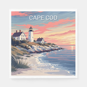 Custom Name Cape Cod Massachusetts Napkin