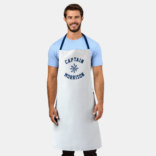 Custom Name Captain nautical sailing rope knots Apron (Worn)