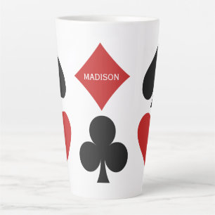 Custom name Card Player Latte mug
