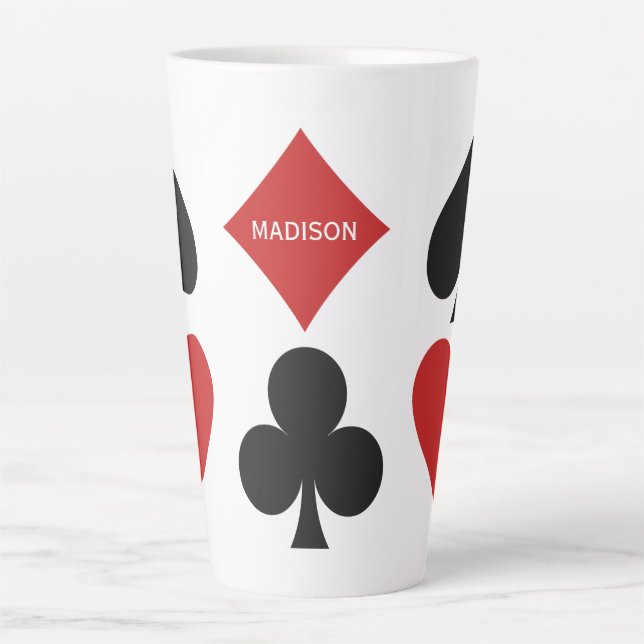 Custom name Card Player Latte mug (Front)