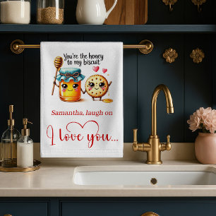 Custom Name Cartoon Food Love Valentine Towel
