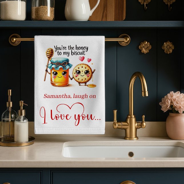 Custom Name Cartoon Food Love Valentine Towel (Custom Name Cartoon Food Love Valentine Towel)