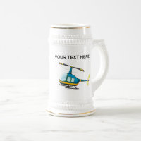 Custom Name Cartoon Helicopter Aviation Stein Mug