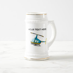 Custom Name Cartoon Helicopter Aviation Stein Mug