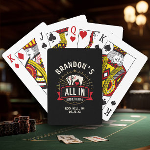 Custom Name Casino Bachelor Party Black Poker Playing Cards