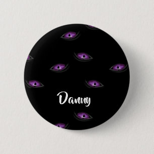 Custom name cat eyes 2 inch round button