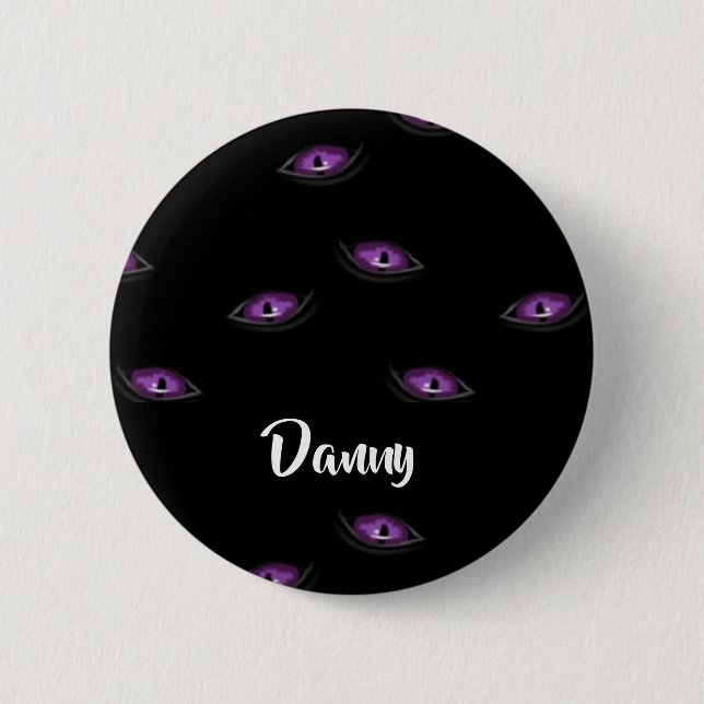 Custom name cat eyes 2 inch round button (Front)
