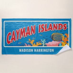 Custom Name Cayman Islands Beach Towel