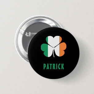 Custom Name Celtic Ireland Shamrock Irish Flag 2 Inch Round Button
