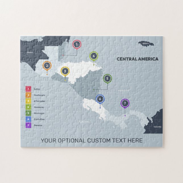 Custom Name Central America Map Jigsaw Puzzle (Horizontal)