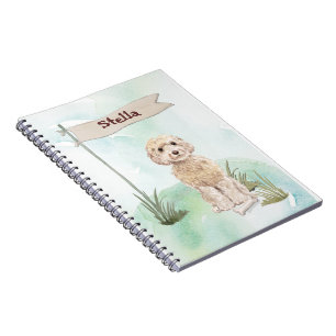 Custom Name Champagne Cockapoo Pet Dog Notebook