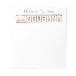 Custom Name Characters Tiles Elegant Mahjong Notepad