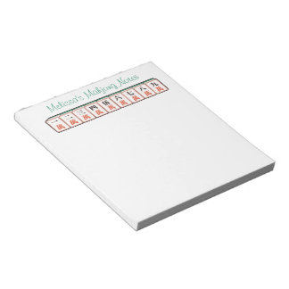Custom Name Characters Tiles Elegant Mahjong  Notepad