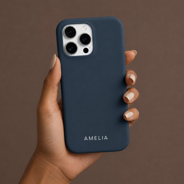 Custom Name Charcoal Blue iPhone Case  (Creator Uploaded)