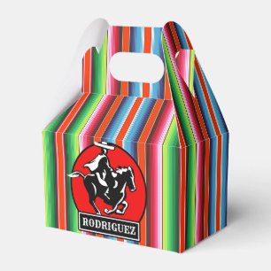 Custom NAME Charro Horse Spanish Mexican Serape Favor Box