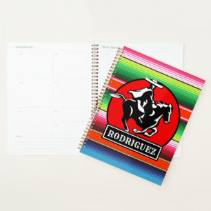 Custom NAME Charro Horse Spanish Mexican Serape Planner