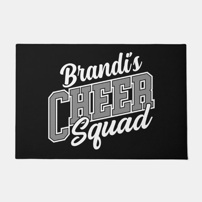 Custom NAME Cheerleader School Varsity Cheer Squad Doormat (Front)
