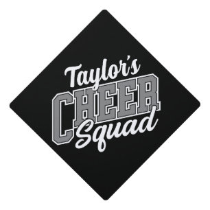 Custom NAME Cheerleader School Varsity Cheer Squad Graduation Cap Topper