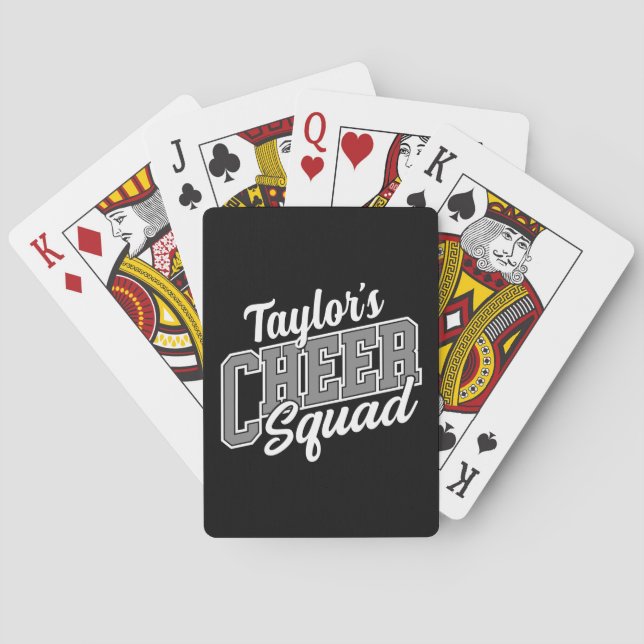 Custom NAME Cheerleader School Varsity Cheer Squad Playing Cards (Back)