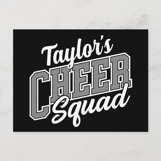 Custom NAME Cheerleader School Varsity Cheer Squad Postcard (Front)