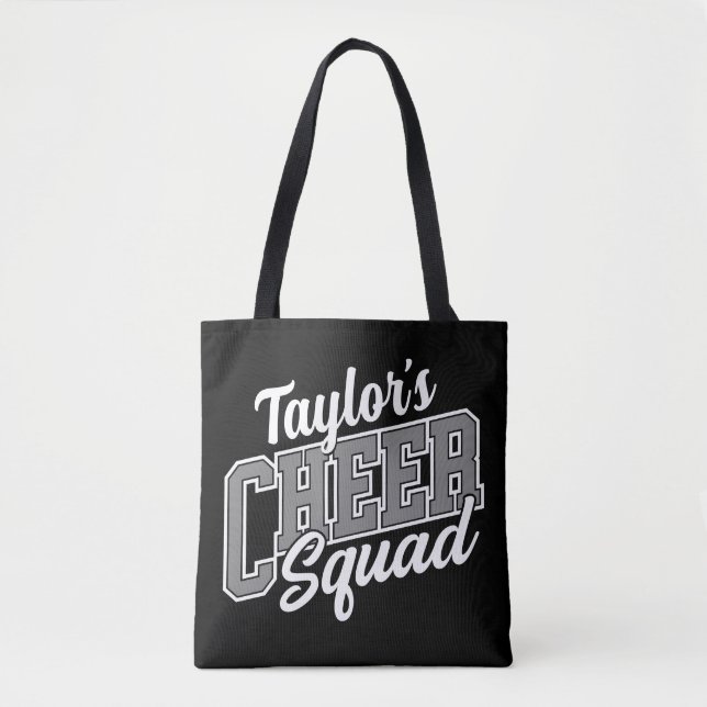 Custom NAME Cheerleader School Varsity Cheer Squad Tote Bag (Front)
