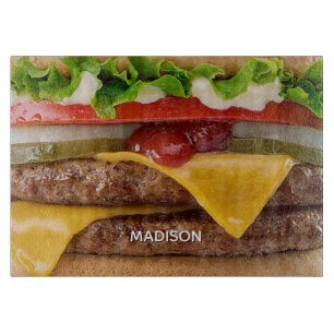Custom Name Cheeseburger Cutting Board