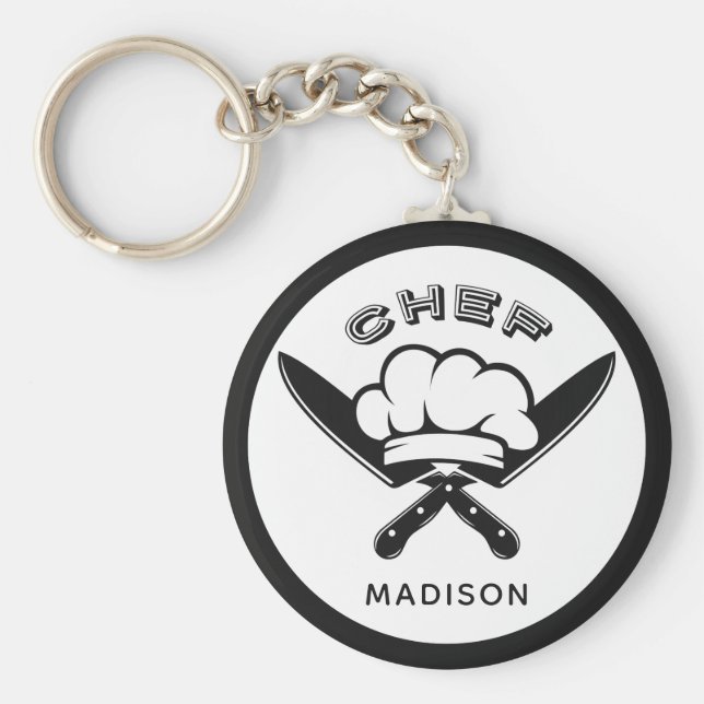 Custom name Chef Logo key chains (Front)