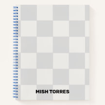 Custom Name Chequered Spiral Notebook