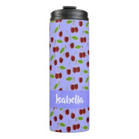Custom name cherries pattern blue
