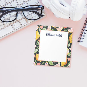 Custom Name Chic Lemon Citrus Fruits Notepad