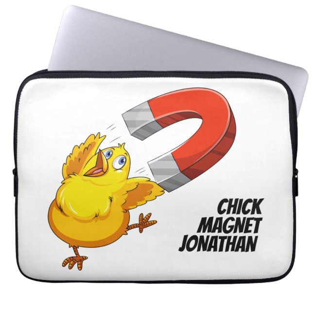 Custom name Chick Magnet Laptop Sleeve (Front)