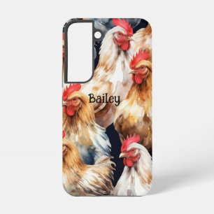 Custom Name Chickens Hen Rooster Eggs Samsung Galaxy Case