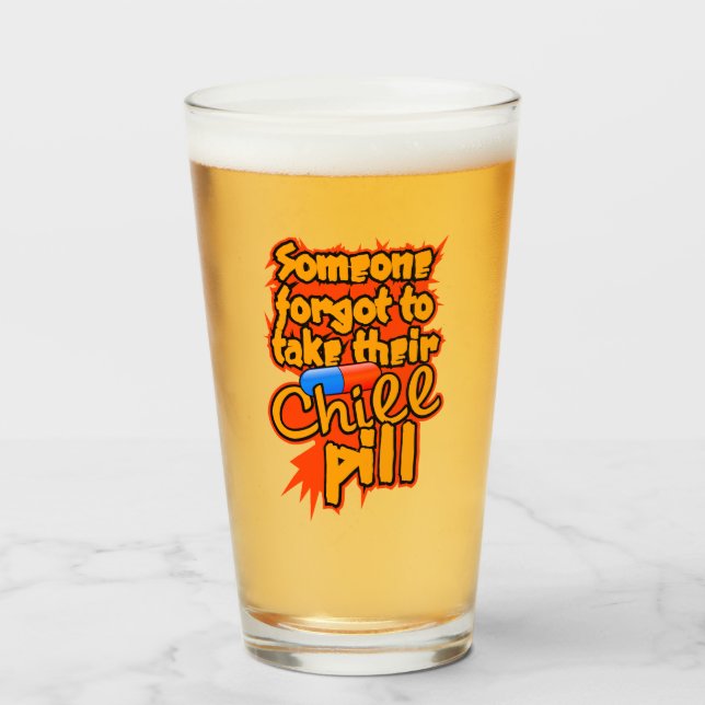 Custom name Chill Pill Glass (Front Filled)