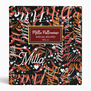Custom Name Chilli Pepper Special Recipes Binder