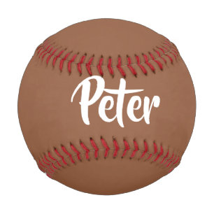 Custom name chocolate brown plain baseball
