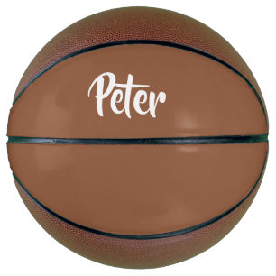 Custom name chocolate brown plain basketball