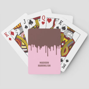 Custom Name Chocolate Drip Playing Cards