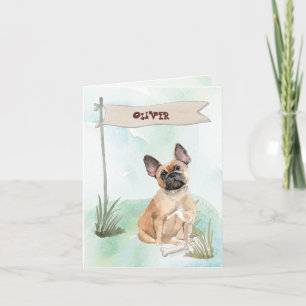 Custom Name Chocolate Lab Pet Dog Note Card