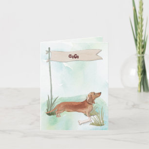 Custom Name Chocolate Lab Pet Dog Note Card