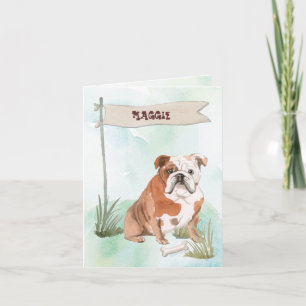 Custom Name Chocolate Lab Pet Dog Note Card