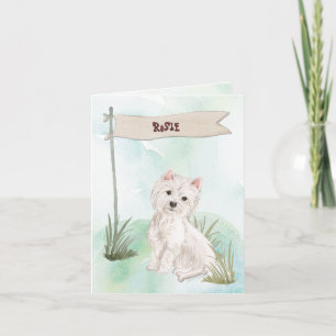 Custom Name Chocolate Lab Pet Dog Note Card