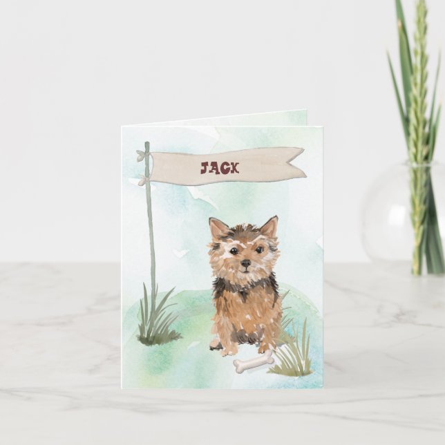 Custom Name Chocolate Lab Pet Dog Note Card (Front)
